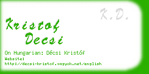 kristof decsi business card