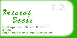 kristof decsi business card